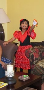 Zoey in her flamenco dancer costume :))  Last Halloween with Zozo. 